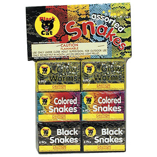 Assorted Snakes (6 pack) Black Cat