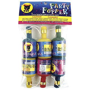 Party Poppers (6 pack) Black Cat